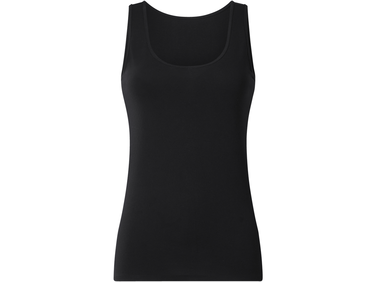 Μαύρο φανελάκι Esmara με στρογγυλή λαιμόκοψη και φαρδιές τιράντες.