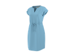 ESMARA γαλάζιο φόρεμα με V-λαιμόκοψη, κοντά μανίκια και ζώνη που δένει