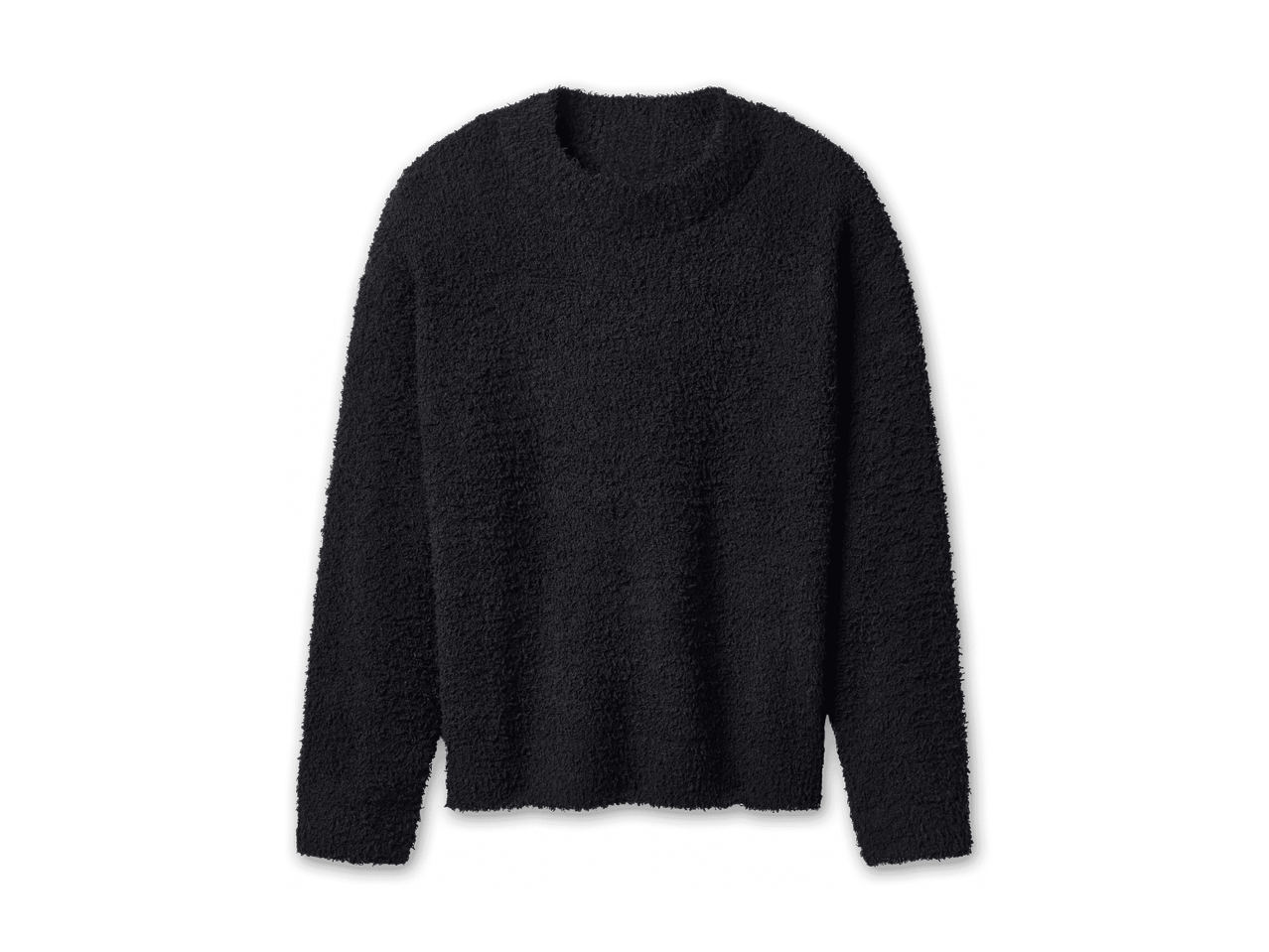Schwarzer, flauschiger Pullover