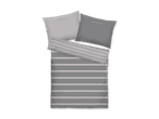 Tom Tailor Bettwäsche-Set in Grau mit Streifenmuster und zwei Kissenbezügen