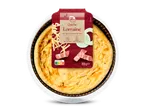 Quiche Lorraine met spek en Emmentaler kaas in een ronde verpakking, met Nutri-Score A.
