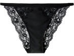 Biquíni Esmara: cuecas de renda preta com padrão floral.