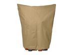 Beige protective cover for stacked garden chairs