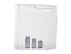 White dehumidifier with visible water level indicators for 700ml, 500ml, and 300ml.
