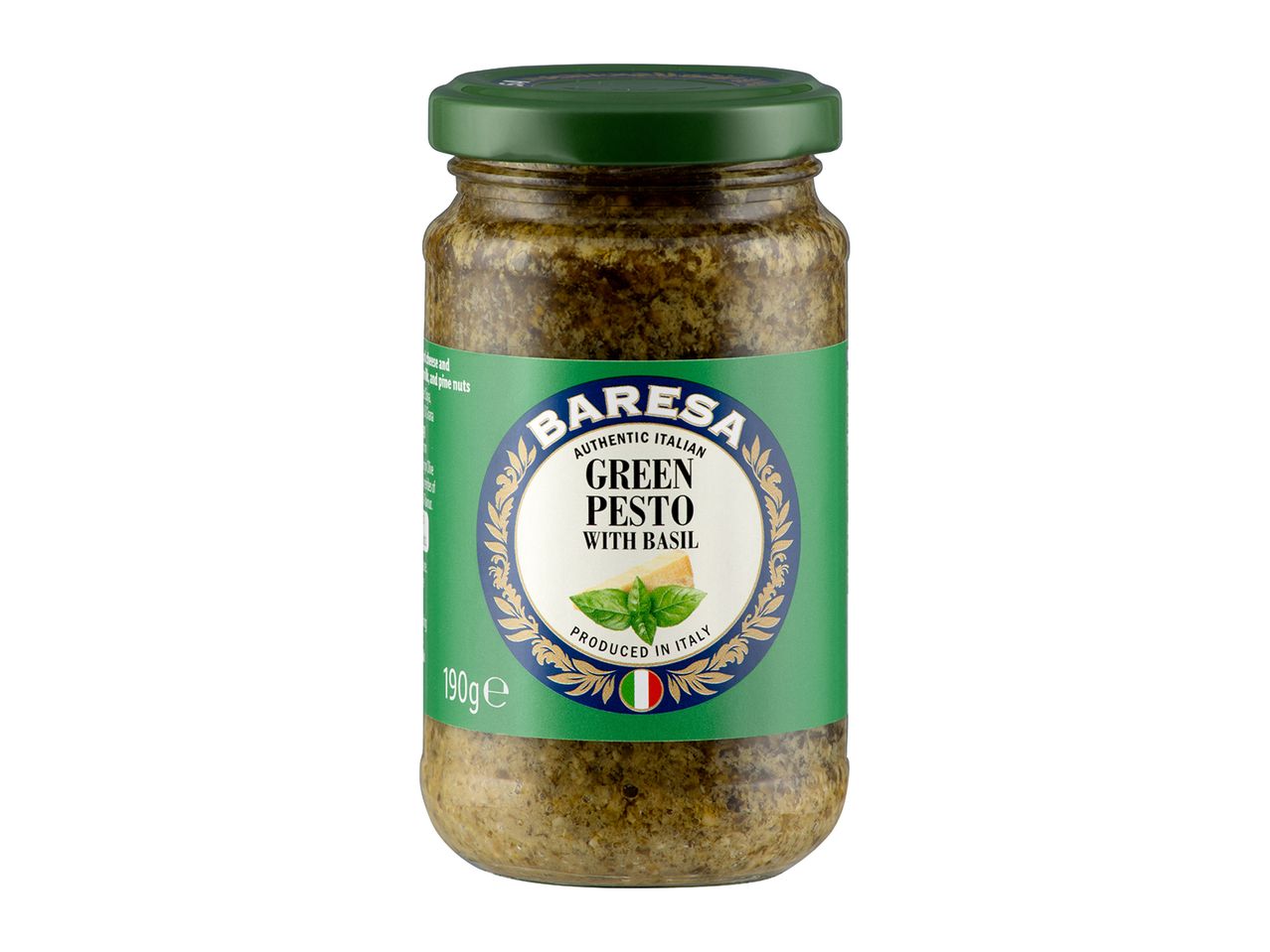 Barresa basil pesto jar, produced in Italy.