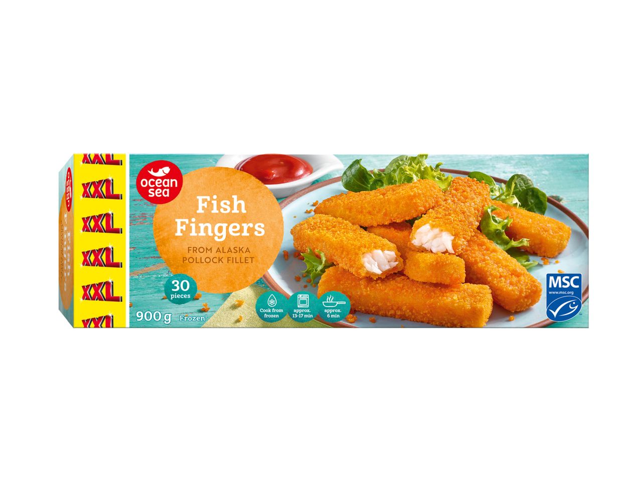 Fingers de poisson Ocean Sea XXL : 30 pièces, congelés.