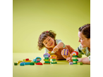 Mother and child playing with nature-themed building blocks.