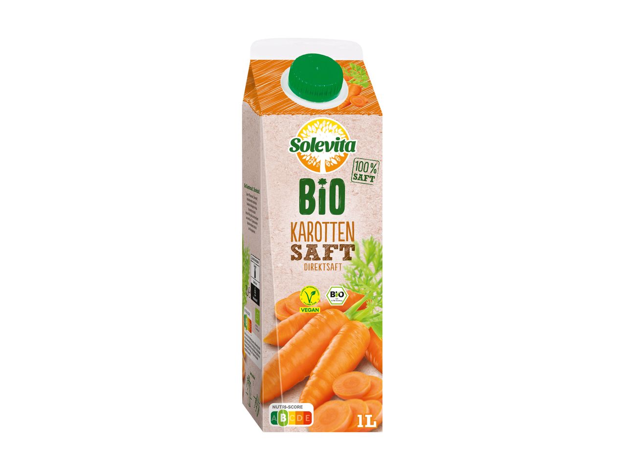 Solevita Bio Karottensaft, 1 Liter.