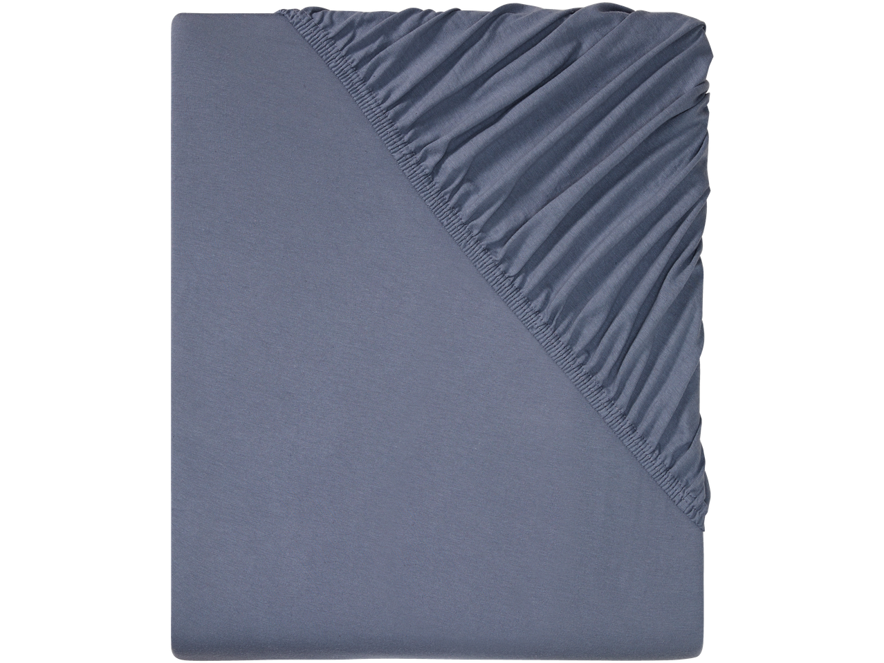 Light blue jersey fitted sheets.