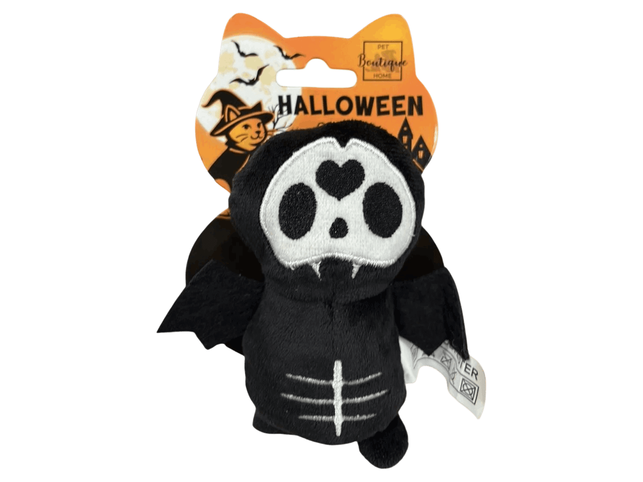 Plüss denevér csontváz mintával, halloweeni kisállatjáték.