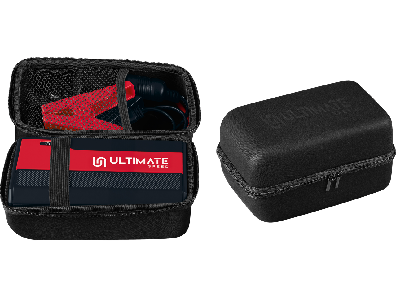 Εκκινητής Ultimate Speed σε ανοιχτή και κλειστή μαύρη θήκη.