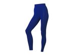 A pair of royal blue leggings on a white background.