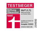 Stiftung Warentest Bewertung: Milbona Bio Butter, sehr gut (1,7).