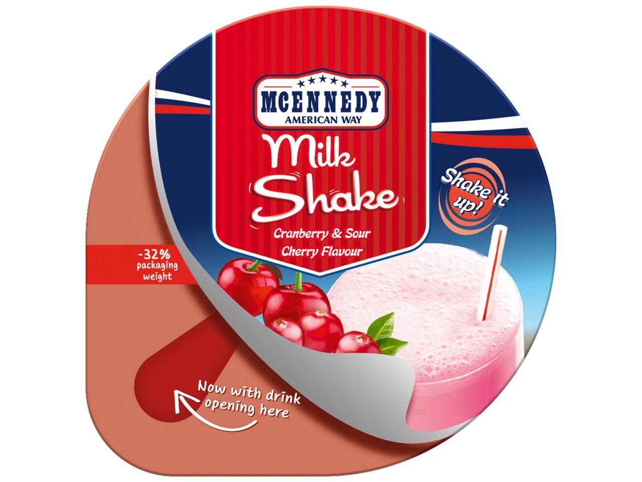Milk Shake McKennedy, saveur cranberry et cerise aigre.