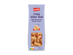 Sondey Hrustljave sadne rolice: verpakking knapperige wafelrolletjes met zwartebessenroom.