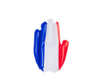 Main gonflable aux couleurs du drapeau français, idéale pour les fans.