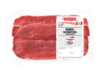 Verpacktes Rindfleisch, Rindsschnitzel geschnitten, mit Herkunftsangaben aus Österreich.