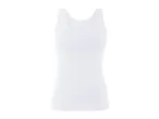 White sleeveless tank top on a white background.