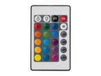 RGB LED light remote control with color buttons and mode settings like flash, strobe, fade, smooth.
