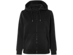 Svart zip-up hoodie.