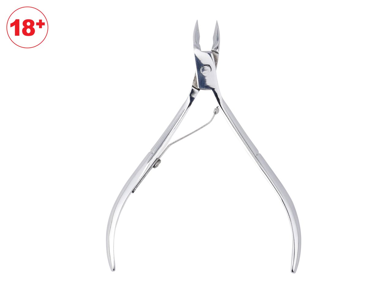 Stainless steel cuticle nippers for professional manicure.