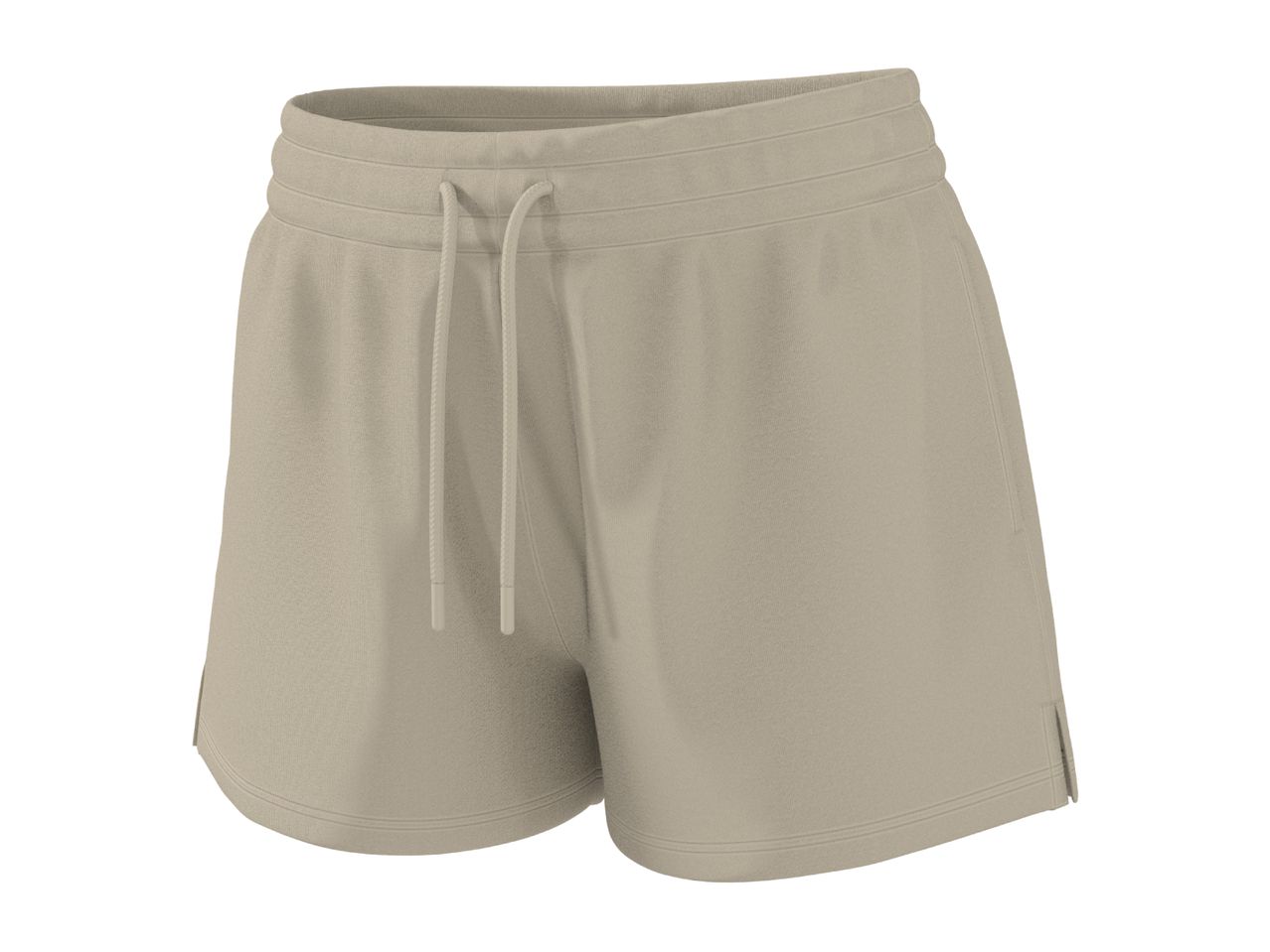 Light beige women's shorts with a drawstring waist