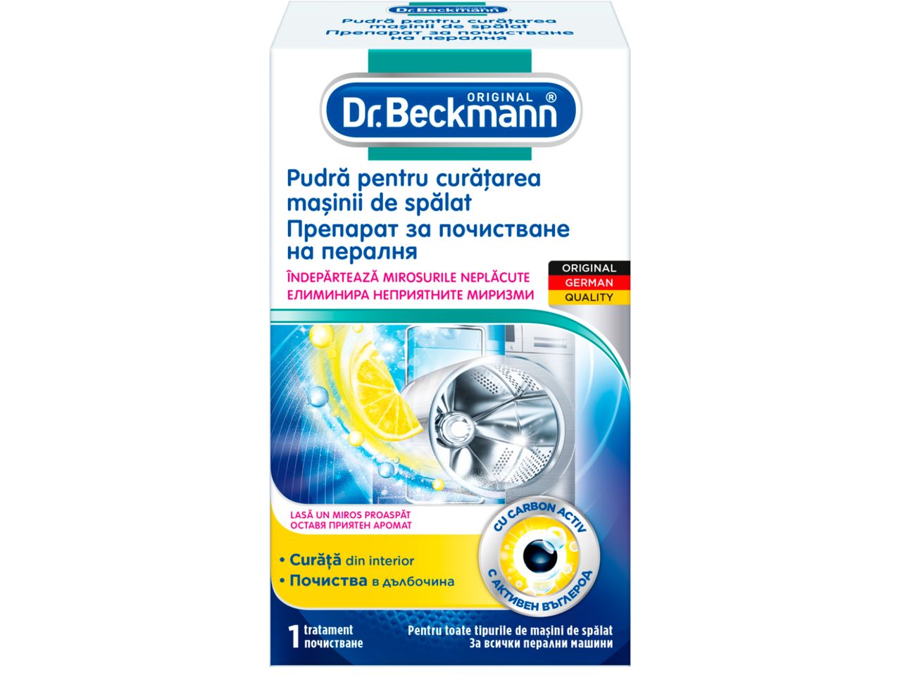 Препарат Dr. Beckmann за почистване на перални машини.