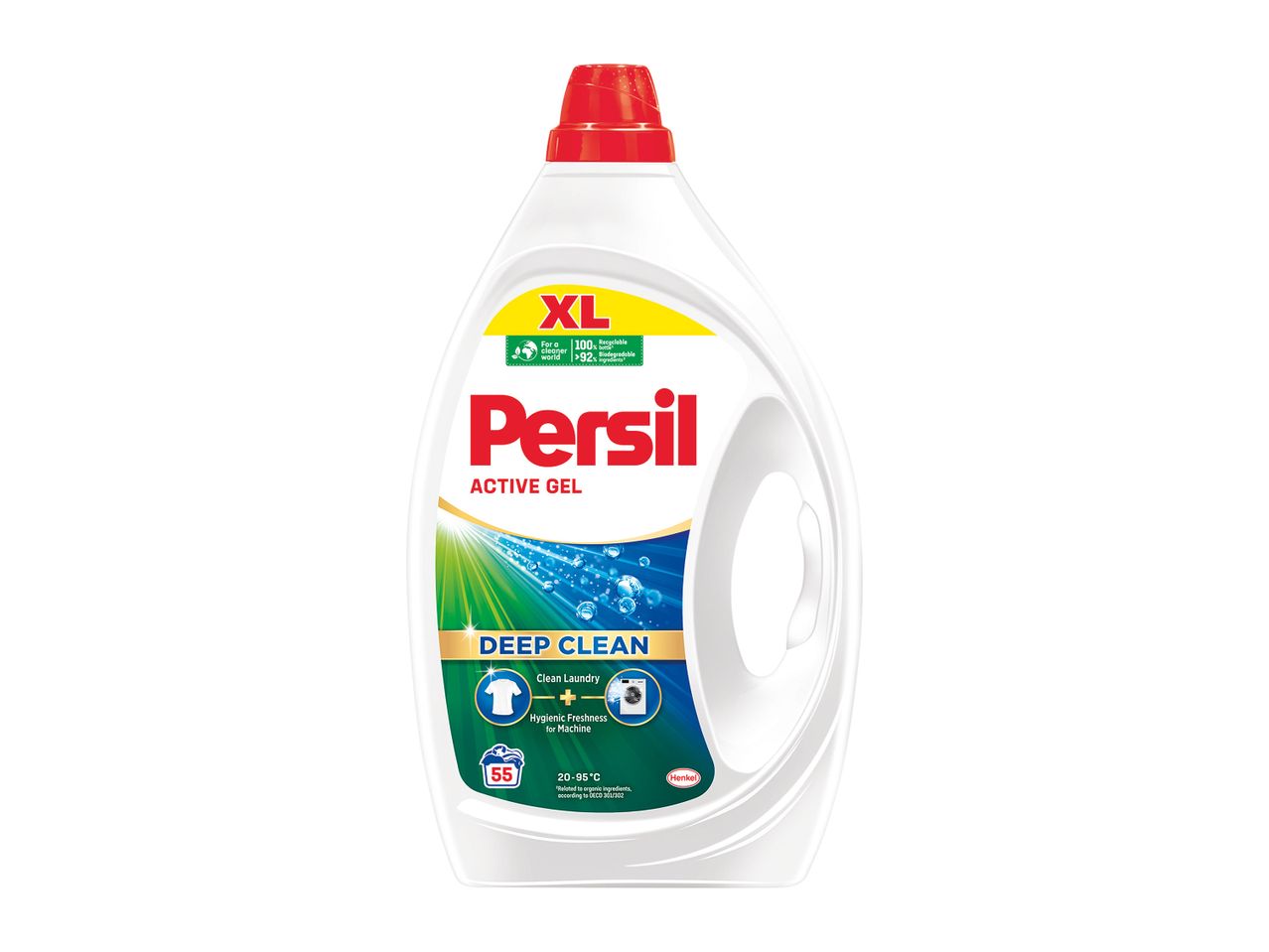 Detergent lichid pentru rufe, cu acțiune profundă, pentru curățare și prospețime igienică.