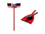 Vileda Besen und Kehrschaufel-Set in Rot.
