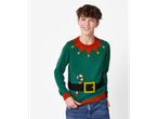 Smiling boy in an esmara® Kids' Light-Up Christmas Jumper with an elf design