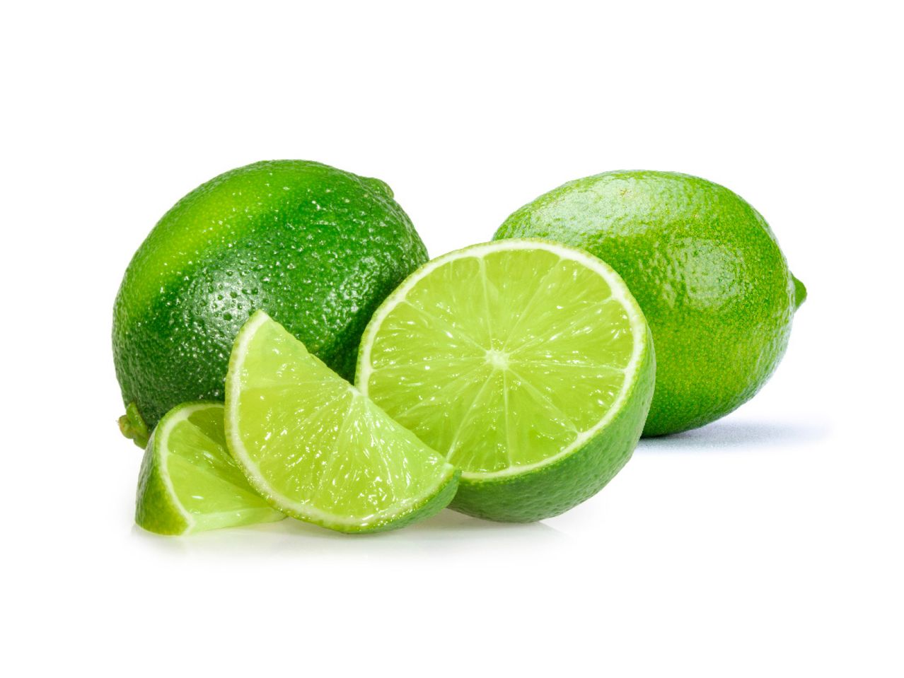 Whole limes and lime wedges.