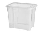 Clear plastic storage box with lid