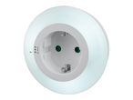 A white round smart plug with a light ring and control buttons.