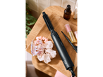Escova Secadora de Cabelo Cien BEAUTY com acessórios de cabelo e produtos de beleza numa bandeja de madeira.