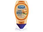 Бутилка сос за бургер с етикет, изобразяващ бургер и текст „Chunky Burger Sauce“.