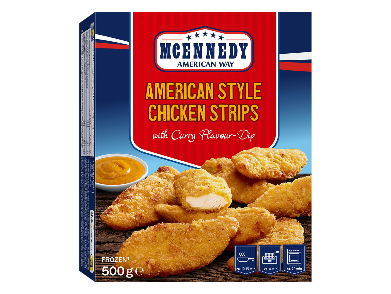 Strisce di carne di pollo con salsa al curry