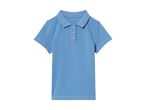 A light blue girls' short-sleeved polo shirt.