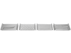 Ralador multifuncional SILVERCREST com quatro lâminas diferentes, incluindo fatiador e raladores.