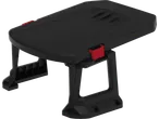 PARKSIDE® Robot Lawnmower Garage, black with red accents, shown from an angled view.