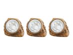 Three outdoor LED rock lights.