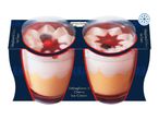 Two Zabaglione & Cherry Ice Cream desserts in clear cups, with a frozen symbol.