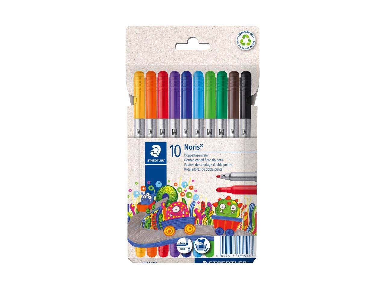 Staedtler Noris dobbeltsidede tuscher i en farverig æske.