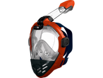 Máscara de mergulho laranja com snorkel.