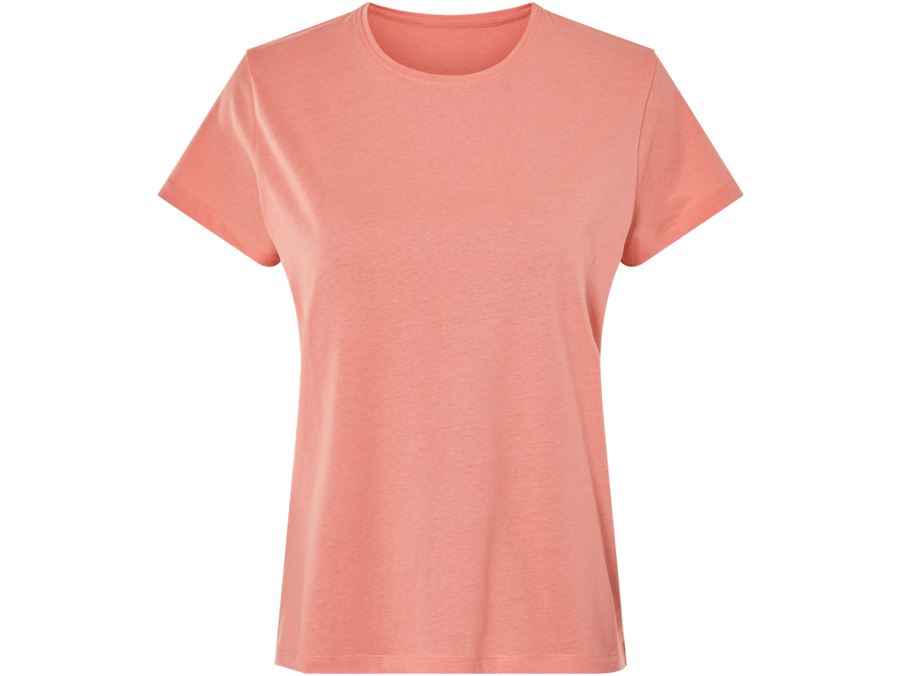 Īsām piedurknēm rozā t-krekls.