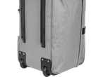 Grey wheeled suitcase.