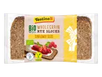 Tastino bio teljes kiőrlésű rozskenyérszeletek napraforgómaggal.