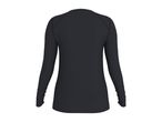 Back view of a women's black long-sleeved functional shirt