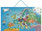 LUPILU® magnetinis medinis Europos žemėlapis su gyvūnais ir lankytinomis vietomis.
