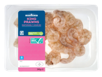 Lighthouse Bay King Prawns, responsibly sourced and high in protein, 240g.