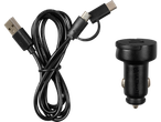 USB-C, microUSB cable and Ultimate car charger.